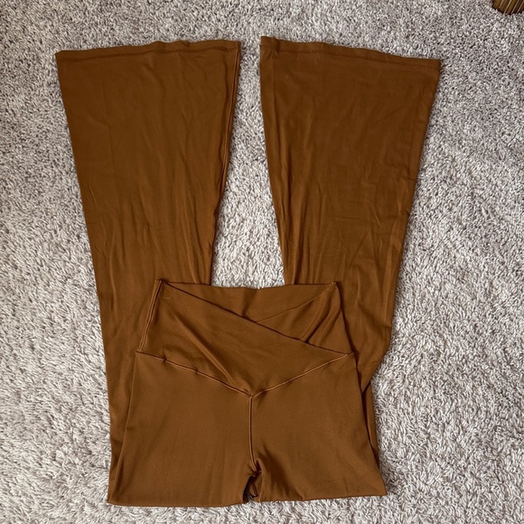 aerie Pants - Aerie Offline Crossover Flare Leggings Bronze